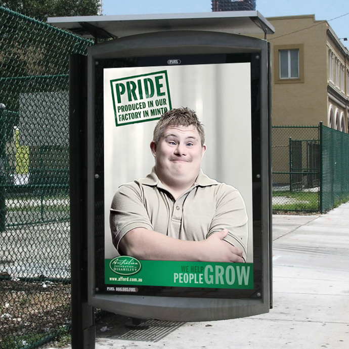 Campaign: We Help People Grow. Client: Australian Foundation for Disability.